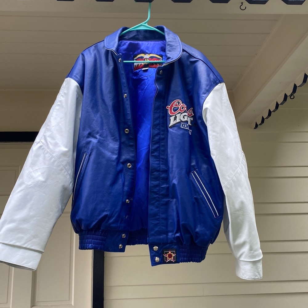 Leather Coors Light Kentucky Jacket large. Rare!